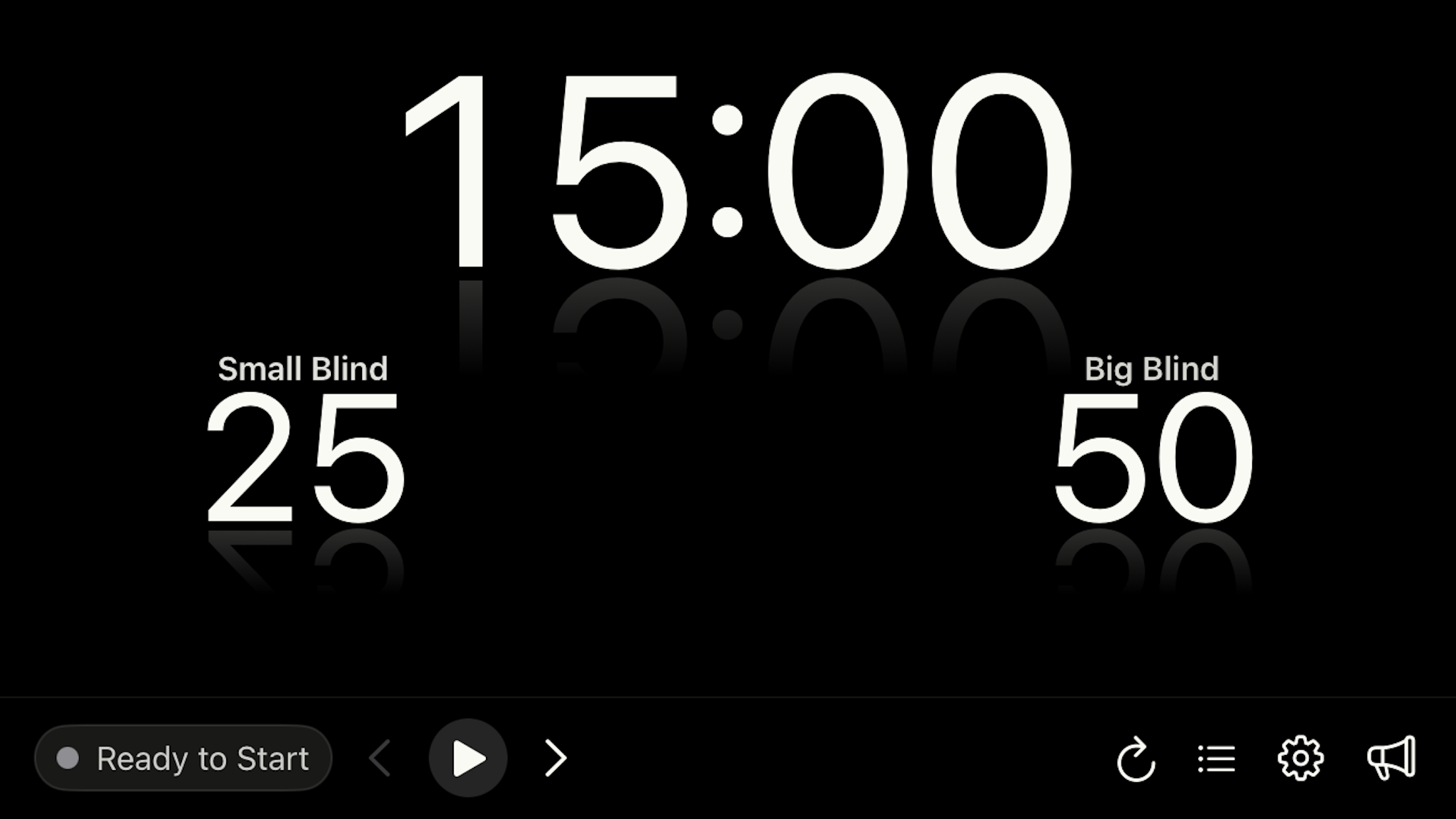 PokerTimer iPhone screenshot
